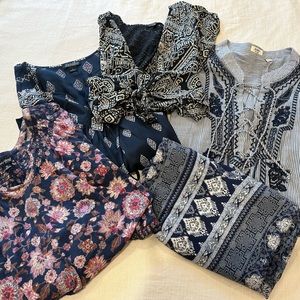 Bundle of Lucky Brand navy tops